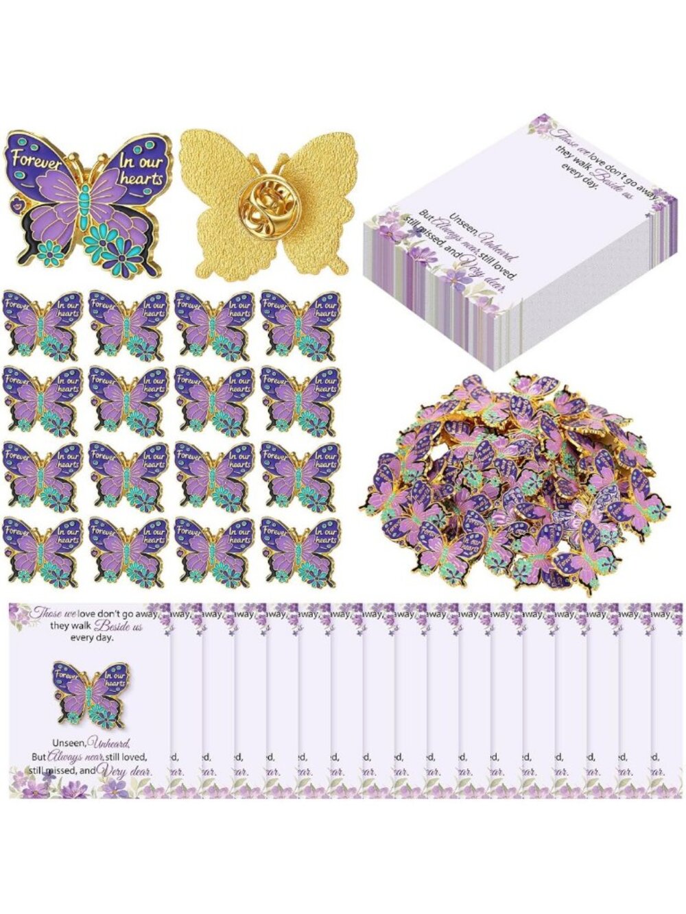 Butterfly Funeral Favors - 60 Sets Bulk Memorial Gifts for Guests & Tributes